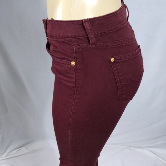 7 for all mankind burgundy skinny jean size 26 - Picture 3 of 5